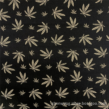 Tecido para vestuário estilo folha de bordo com estampa de rayon bengalina